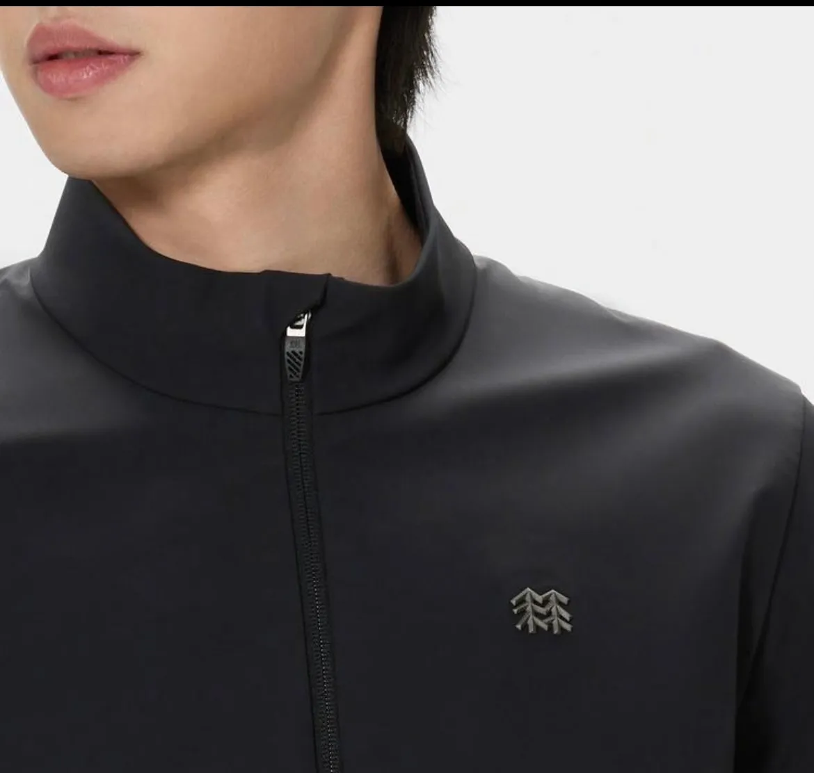 Upper body material picture KOLON SPORT/Kelon 26Fw stand-up collar waterproof and windproof Breathable soft shell jacket (black)